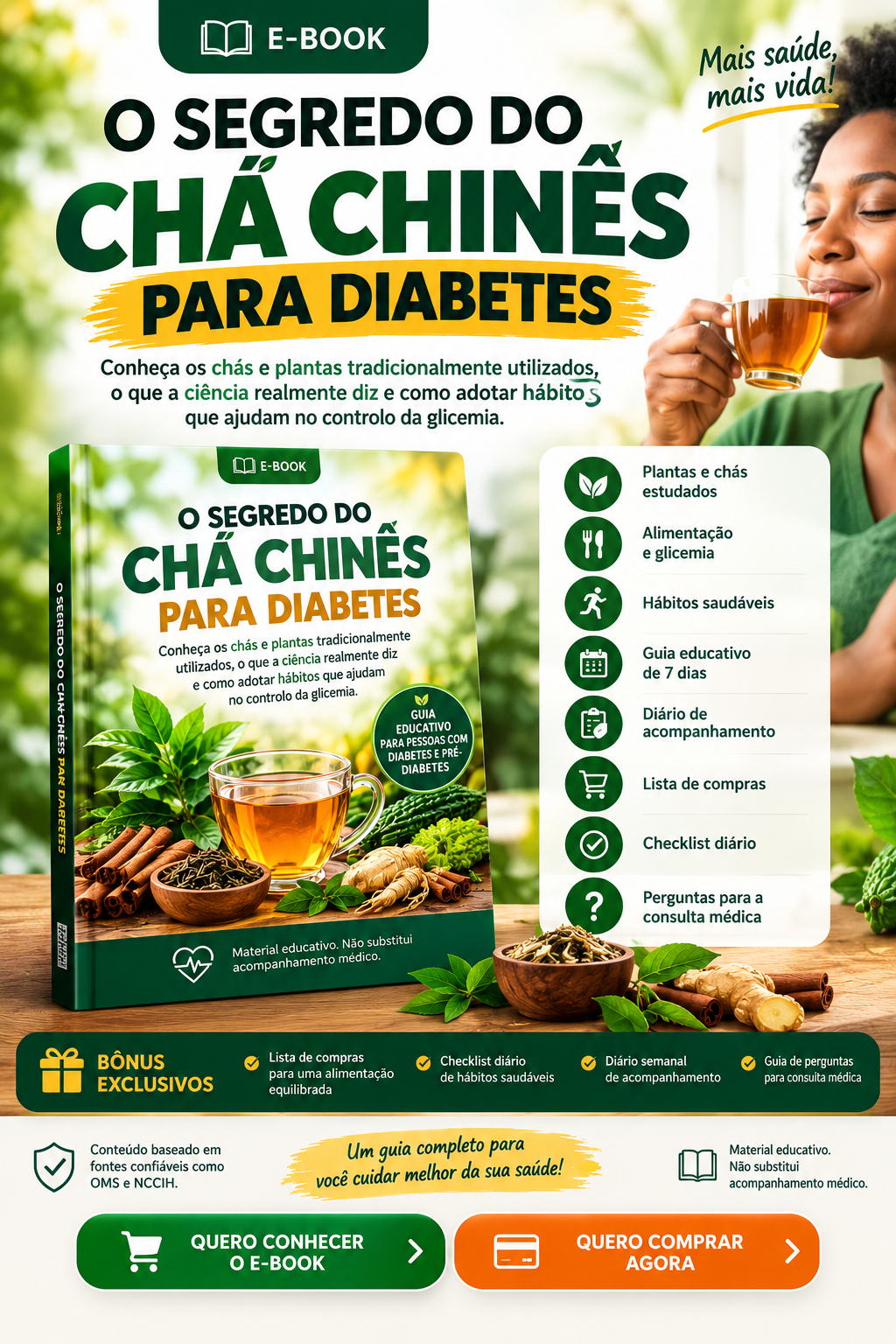 Capa do e-book O Segredo do Chá Chinês para Diabetes